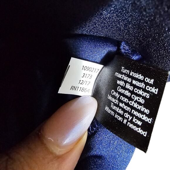 Lane Bryant Blue Peplum Sleeve Blouse with Back Tie Detail, Sz 14/16 - NWOT - Picture 5 of 8